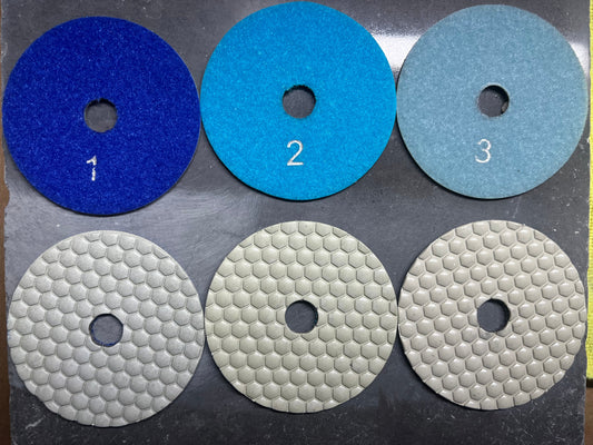Stone polishing pad hybrid system