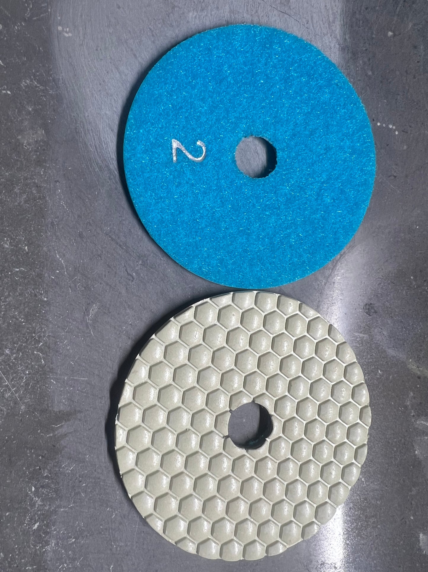Stone polishing pad hybrid system