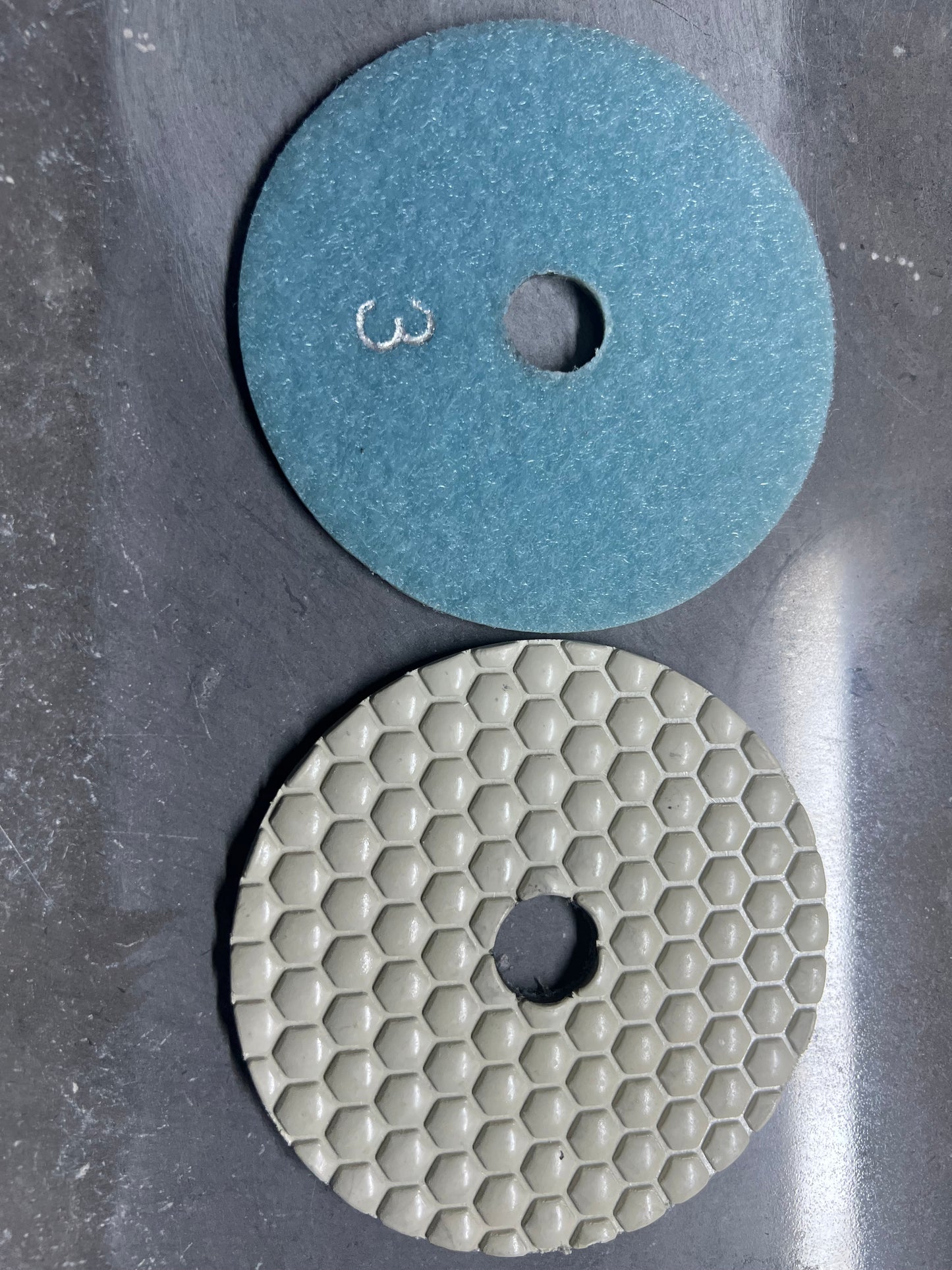 Stone polishing pad hybrid system